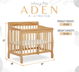 Dream On Me Aden 4-in-1 Convertible Mini Crib