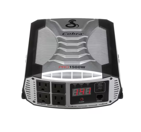 Cobra PRO 1500W Professional Grade Power Inverter, Portable – 1500-Watt Car Charger, 4 Grounded AC Outlets, 2 Fast Charge USB Ports and Remote Contr Secondary image