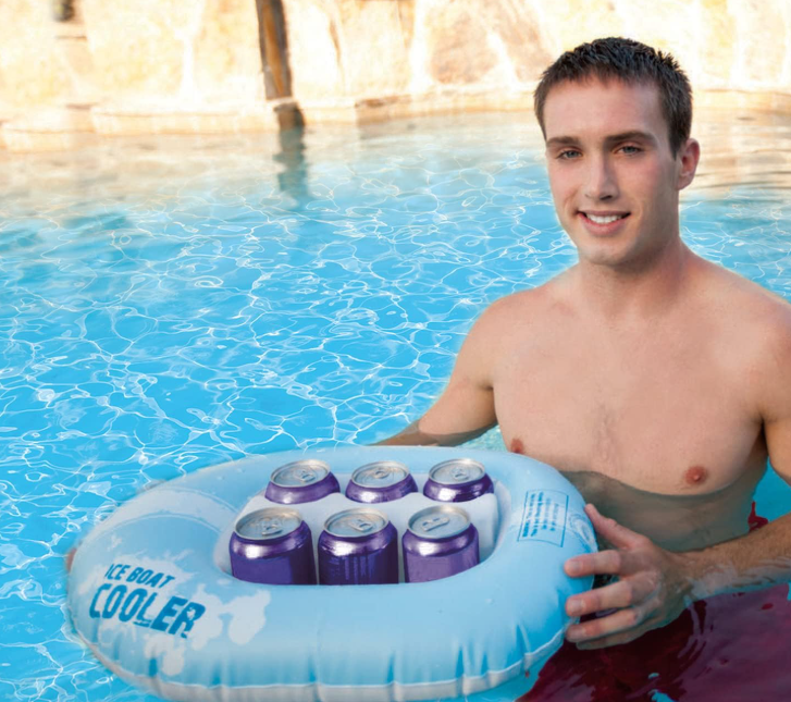 Poolmaster Refreshment and Beverage Floating Cooler, Boat Blue,1-1/2 Feet Long Secondary image