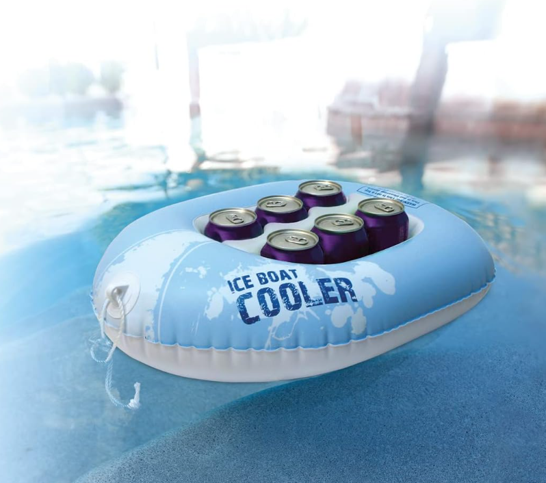 Poolmaster Refreshment and Beverage Floating Cooler, Boat Blue,1-1/2 Feet Long Main image