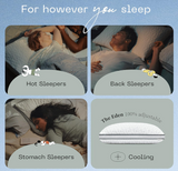 Coop Home Goods Eden Bed Pillow Queen Size for Sleeping on Back, Stomach and Side Sleeper- Medium Soft Memory Foam Cooling Gel