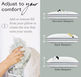 Coop Home Goods Eden Bed Pillow Queen Size for Sleeping on Back, Stomach and Side Sleeper- Medium Soft Memory Foam Cooling Gel