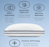 Coop Home Goods Eden Bed Pillow Queen Size for Sleeping on Back, Stomach and Side Sleeper- Medium Soft Memory Foam Cooling Gel