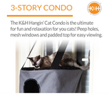 K&H Pet Products Hangin' Cat Condo Door Mounted Cat Furniture Cat Tree Classy Gray 3 Story