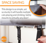 K&H Pet Products Hangin' Cat Condo Door Mounted Cat Furniture Cat Tree Classy Gray 3 Story