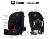 Diono Radian 3R, 3-in-1 Convertible Car Seat, Rear Facing & Forward Facing, 10 Years 1 Car Seat, Slim Fit 3 Across, Black Jet