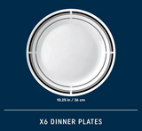 Corelle Vitrelle 10.25" Dinner Plates Set, Triple Layer Glass and Chip Resistant, Lightweight Round Plates, 6-Piece Brasserie