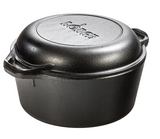 Lodge L8DD3 Cast Iron Double Dutch Oven, 5-Quart, Black