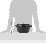 Lodge L8DD3 Cast Iron Double Dutch Oven, 5-Quart, Black