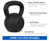 Yes4All 30 lbs Cast Iron Kettlebell for Dumbbell Weights Exercises, Gym, Full Body Home Workout Equipment, Push up, Grip and Strength Training