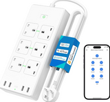 meross Smart Power Strip, 6 AC Outlets + 4 USB Ports Smart Extension Lead, Compatible with Apple HomeKit, SmartThings, Amazon Alexa, Google Home, Voice/Remote Control, 2.4GHz