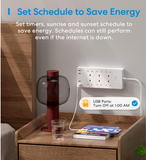meross Smart Power Strip, 6 AC Outlets + 4 USB Ports Smart Extension Lead, Compatible with Apple HomeKit, SmartThings, Amazon Alexa, Google Home, Voice/Remote Control, 2.4GHz