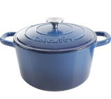 Crock-Pot Artisan Round Enameled Cast Iron Dutch Oven, 5-Quart, Blue