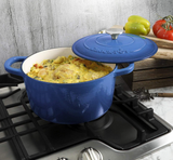 Crock-Pot Artisan Round Enameled Cast Iron Dutch Oven, 5-Quart, Blue