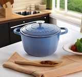 Crock-Pot Artisan Round Enameled Cast Iron Dutch Oven, 5-Quart, Blue