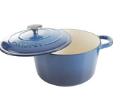 Crock-Pot Artisan Round Enameled Cast Iron Dutch Oven, 5-Quart, Blue