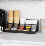 Mind Reader Breakroom Condiment Organizer, 11 Compartment, Black