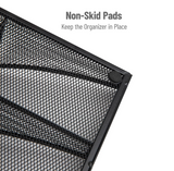 Mind Reader Breakroom Condiment Organizer, 11 Compartment, Black