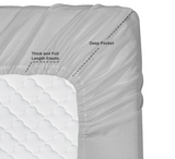 Clara Clark Bed Sheets, Premier 1800 Series 4 Piece Bed Sheet Set, Deep Pocket, Wrinkle, Fade, Stain Resistant, Luxury Soft Bedding Sheets & Pillowcases, Queen, Silver Gray