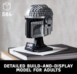 LEGO Star Wars The Mandalorian Helmet 75328 Building Kit for Adults; Collectible Brick-Built Display Model (584 Pieces)