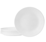 Corelle Vitrelle 8-Piece Dinner Plates Set, Triple Layer Glass and Chip Resistant, Lightweight Round Plates, Winter Frost White