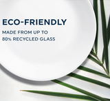 Corelle Vitrelle 8-Piece Dinner Plates Set, Triple Layer Glass and Chip Resistant, Lightweight Round Plates, Winter Frost White