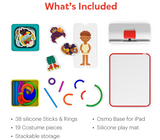 Osmo - Little Genius Starter Kit for iPad - 4 Hands-On Learning Games - Ages 3-5 - Problem Solving, Phonics & Creativity (iPad Base Included),Multicolor