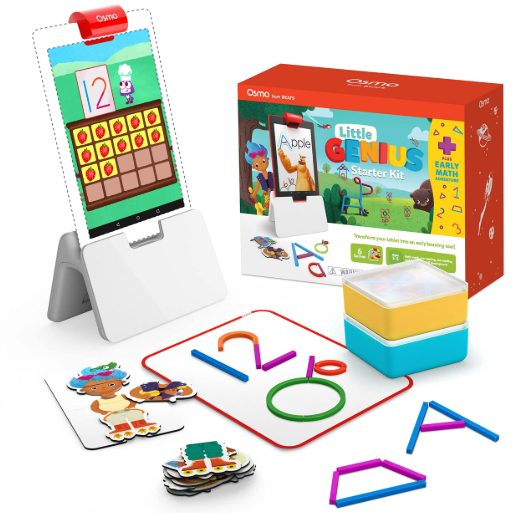 Osmo - Little Genius Starter Kit for Fire Tablet + Early Math Adventure - Valentine Toy/Gift - 6 Educational Games-Counting, Shapes & Phonics-STEM Gifts-Ages 3 4 5(Osmo Fire Tablet Base Included) Main image