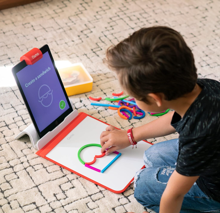 Osmo - Little Genius Starter Kit for Fire Tablet + Early Math Adventure - Valentine Toy/Gift - 6 Educational Games-Counting, Shapes & Phonics-STEM Gifts-Ages 3 4 5(Osmo Fire Tablet Base Included)