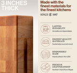 John Boos Boos Block CCB Series Large Reversible Wood Chopping Board, 3-Inch Thickness, 12" x 12" x 3", Maple