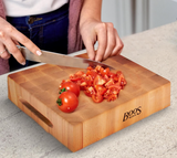 John Boos Boos Block CCB Series Large Reversible Wood Chopping Board, 3-Inch Thickness, 12" x 12" x 3", Maple