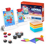 Osmo - Genius Starter Kit for iPad- 5 Hands-On Learning Games- Ages 6-10- Math, Spelling, Problem Solving, Creativity & More- (Osmo iPad Base Included),Multicolor