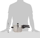 PRESTIGE Alpha Deluxe Induction Base Stainless Steel Pressure Cooker, Silver, 4.0-Liter, PRDA4
