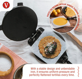 Victoria 8 inch Cast Iron Tortilla Press and Pataconera, Original Made in Colombia, Seasoned