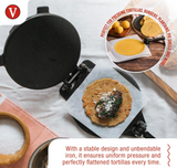 Victoria 8 inch Cast Iron Tortilla Press and Pataconera, Original Made in Colombia, Seasoned