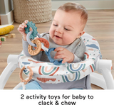 Fisher-Price Sit-Me-Up Floor Seat – Rainbow Showers, Portable Baby Chair with Toys