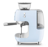 Smeg EGF03PBUK Espresso Coffee Machine with Grinder, Pastel Blue