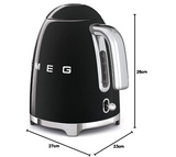 Smeg KLF03BLUK Electric Kettle, 1.7L, Black