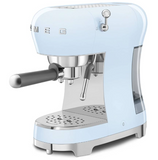 Smeg ECF02BLUK Espresso Coffee Machine with 15 Bar Pump, 1350W, Pastel Blue
