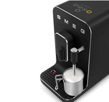 Smeg BCC02FBMUK,50’S Retro Style Bean To Cup Coffee Machine With Milk Frother, 8 Beverage Settings, Multiple Grind Functions, Adjustable Water Hardness, Full Black