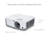 ViewSonic Pg707W 4000 Lumens Wxga Networkable Dlp Projector With Hdmi 1.3X Optical Zoom And Low Input Lag For Home And Corporate Settings,White