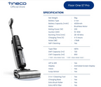 Tineco Floor One S7 Pro - Wet & Dry Vacuum, Cordless, 230W, 40 min Run Time, Self-cleaning, Great for Sticky Messes and Pet Hair, Centrifugal Drying Process