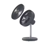 EuropAce 7-Inch Rechargeable DC Fan - Grey (EUF3753D-2)