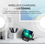 Belkin Boost Charge Wireless Charger STD with Speakers BLK - Qi Compatible - iPhone 12/11/X/8 Series - Wireless Charging Adapter