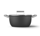 Smeg CKFC2411BLM Non-Stick Casserole with Lid, 24cm, Black