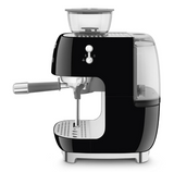 Smeg EGF03BLUK Espresso Coffee Machine with Grinder, Black