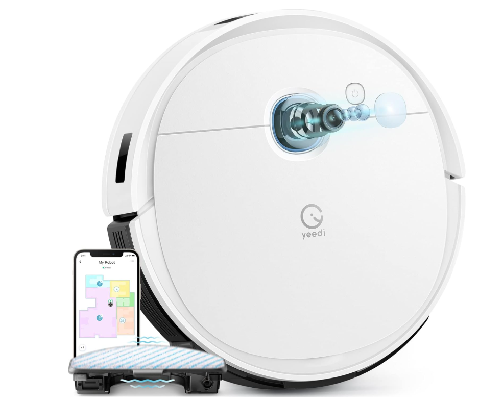 Yeedi vac 2 pro Robot Vacuum and Mop Combo,Powerful 3000Pa Suction with Oscillating Mopping, Advanced 3D Obstacle Avoidance,240min Runtime - Ideal for Carpet, Hard Floor Cleaning and Pets Family Main image