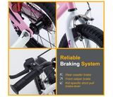 RoyalBaby Kids Bike Boys Girls Freestyle BMX Bicycle with Training Wheels Kickstand Gifts for Children Bikes 14Inch PinK