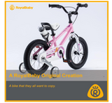 RoyalBaby Kids Bike Boys Girls Freestyle BMX Bicycle with Training Wheels Kickstand Gifts for Children Bikes 14Inch PinK