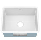 KRAUS Pintura 21-inch Porcelain Enameled Steel Undermount Single Bowl Kitchen Sink in White, KE1US21GWH